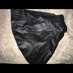 Black pleather mini skirt